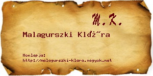Malagurszki Klára névjegykártya